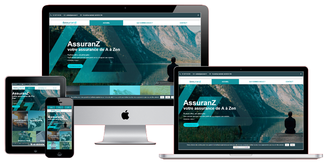 synergie creation site internet formation strategie web mockup Assuranz